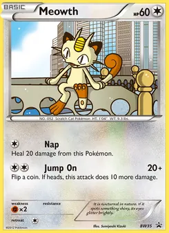 Kaart Meowth uit BW Black Star Promos, nummer BW35/101