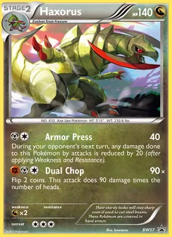Haxorus card from BW Black Star Promos, number BW57/101