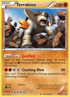 Terrakion card from BW Black Star Promos, number BW71/101