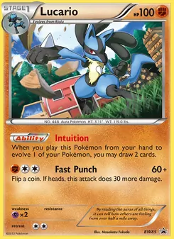 Kaart Lucario uit BW Black Star Promos, nummer BW85/101