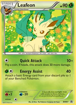 Kaart Leafeon uit BW Black Star Promos, nummer BW87/101