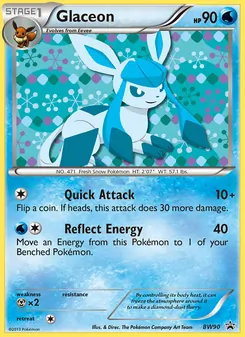 Kaart Glaceon uit BW Black Star Promos, nummer BW90/101