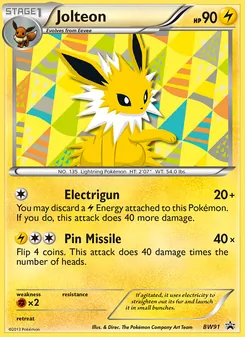 Kaart Jolteon uit BW Black Star Promos, nummer BW91/101