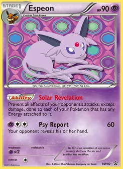 Kaart Espeon uit BW Black Star Promos, nummer BW92/101