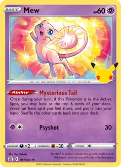 Mew card from Celebrations, number 11/25