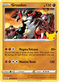 Groudon card from Celebrations, number 17/25