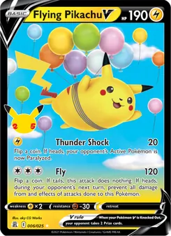 Flying Pikachu V card from Celebrations, number 6/25