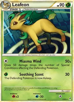Leafeon card from Call of Legends, number 13/95