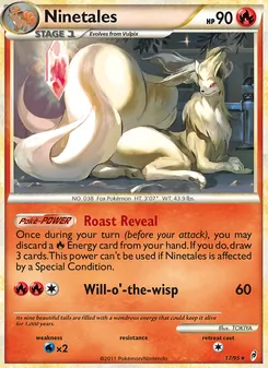 Ninetales card from Call of Legends, number 17/95