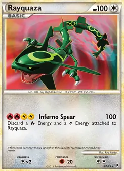 Rayquaza card from Call of Legends, number 20/95
