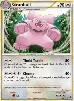 Granbull card from Call of Legends, number 26/95