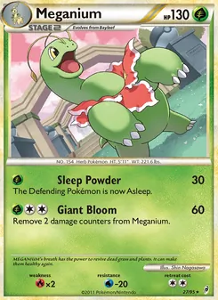 Meganium card from Call of Legends, number 27/95