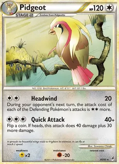 Pidgeot card from Call of Legends, number 30/95