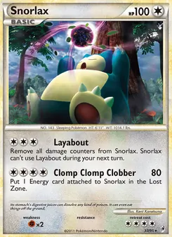 Snorlax card from Call of Legends, number 33/95