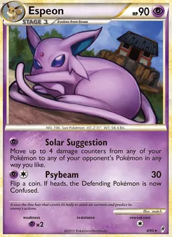 Espeon card from Call of Legends, number 4/95