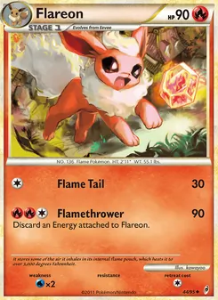 Flareon card from Call of Legends, number 44/95