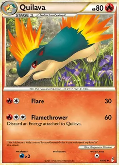 Quilava card from Call of Legends, number 49/95