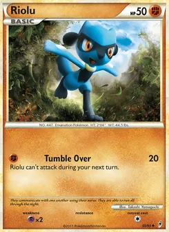 Riolu card from Call of Legends, number 50/95