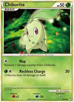 Chikorita card from Call of Legends, number 53/95
