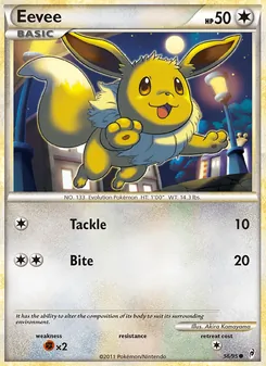 Eevee card from Call of Legends, number 56/95