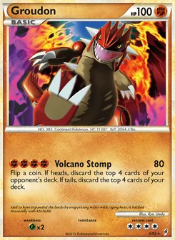 Groudon card from Call of Legends, number 6/95