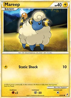 Mareep card from Call of Legends, number 63/95