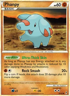 Phanpy card from Call of Legends, number 66/95