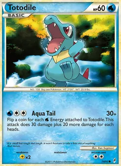 Totodile card from Call of Legends, number 74/95