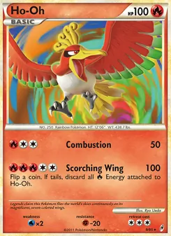 Ho-Oh card from Call of Legends, number 9/95