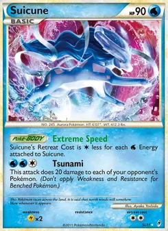 Suicune card from Call of Legends, number SL11/95