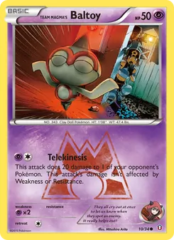 Team Magma's Baltoy card from Double Crisis, number 10/34