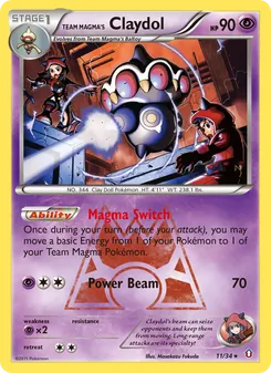 Team Magma's Claydol card from Double Crisis, number 11/34