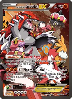 Team Magma's Groudon EX card from Double Crisis, number 15/34