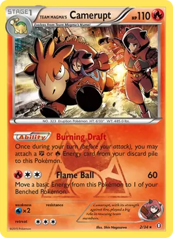 Team Magma's Camerupt card from Double Crisis, number 2/34