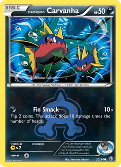 Team Aqua's Carvanha card from Double Crisis, number 20/34