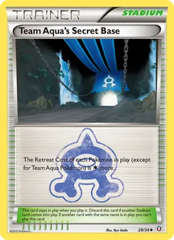 Team Aqua's Secret Base card from Double Crisis, number 28/34