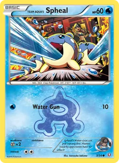 Team Aqua's Spheal card from Double Crisis, number 3/34