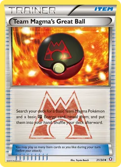 Team Magma's Great Ball card from Double Crisis, number 31/34