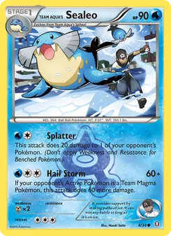 Team Aqua's Sealeo card from Double Crisis, number 4/34