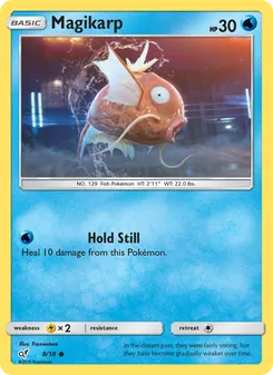 Magikarp card from Detective Pikachu, number 8/18