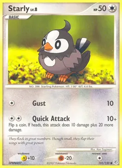 Starly card from Diamond & Pearl, number 101/130