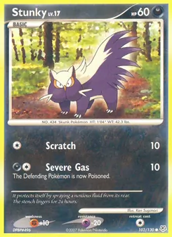 Stunky card from Diamond & Pearl, number 102/130