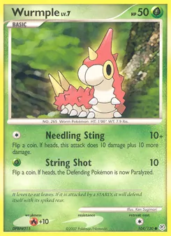 Wurmple card from Diamond & Pearl, number 104/130