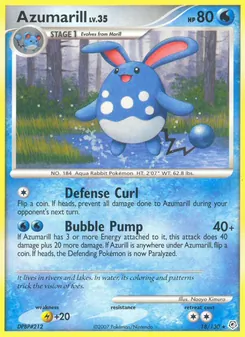 Azumarill card from Diamond & Pearl, number 18/130
