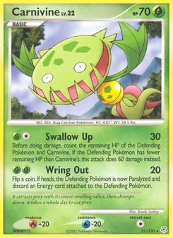Carnivine card from Diamond & Pearl, number 21/130