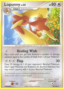 Lopunny card from Diamond & Pearl, number 30/130