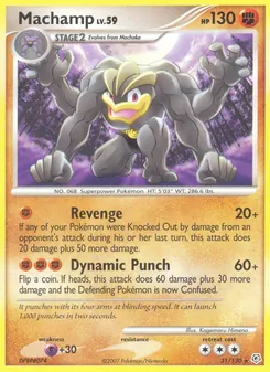 Machamp card from Diamond & Pearl, number 31/130