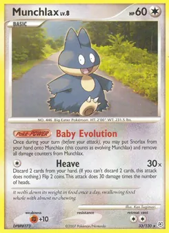Munchlax card from Diamond & Pearl, number 33/130