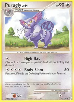 Purugly card from Diamond & Pearl, number 36/130