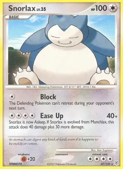 Snorlax card from Diamond & Pearl, number 37/130